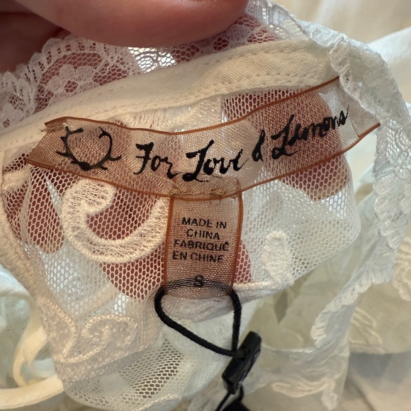 New! For Love and Lemons Ellery lace Blouse White NWT 45756 - Picture 12 of 15